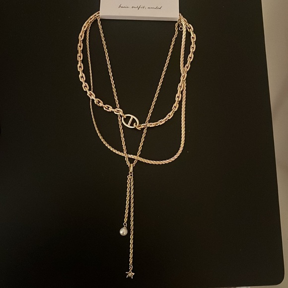 Three layer gold tone necklace - Picture 7 of 7